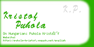 kristof puhola business card
